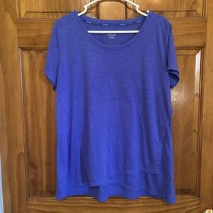 Calvin Klein Performance Top Women's XL Extra Large Short Sleeve Blue‎ Layered